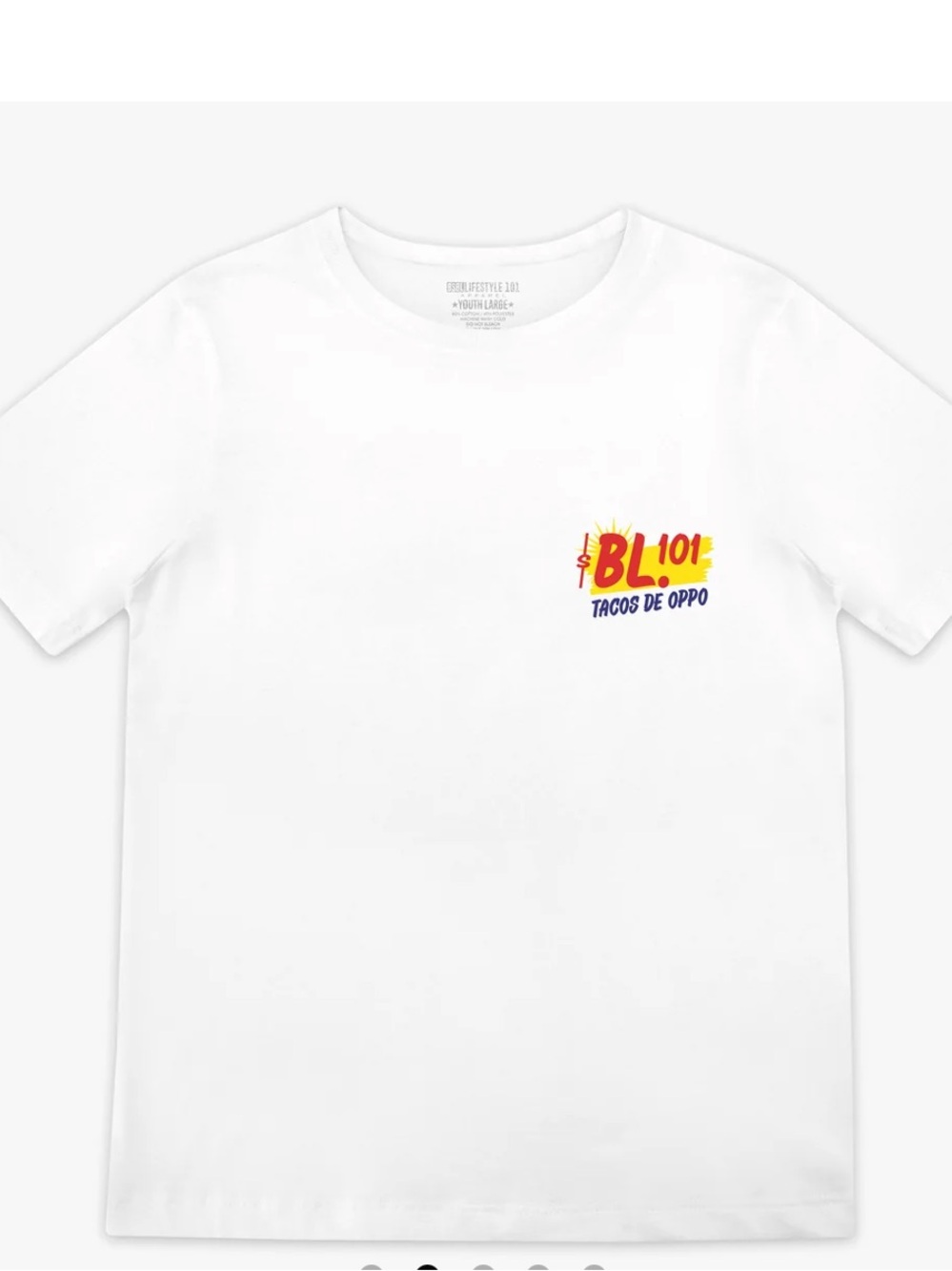 BL101 Tacos De Oppo White Kids Graphic Tee